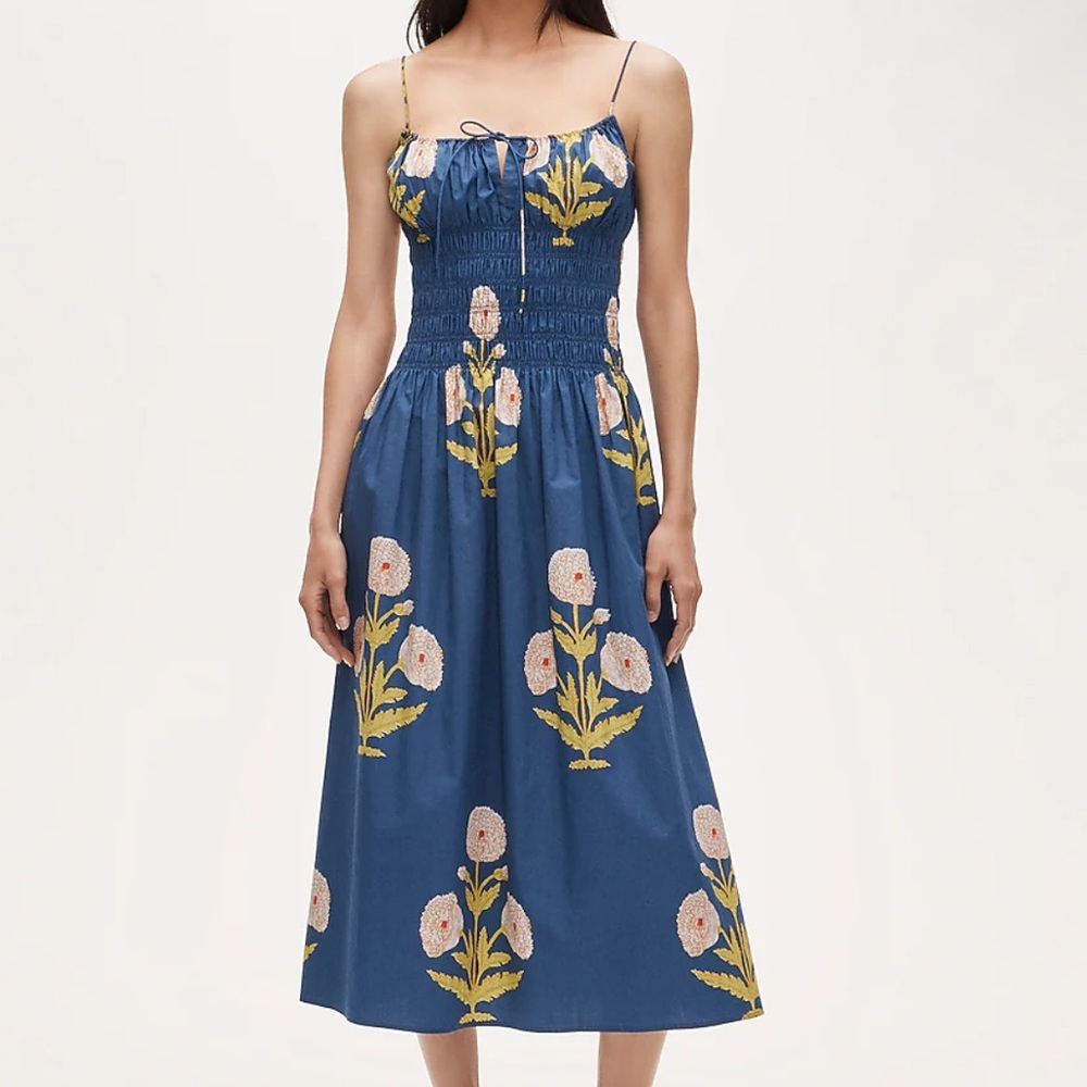 J.Crew Reverie dress in marigold block print